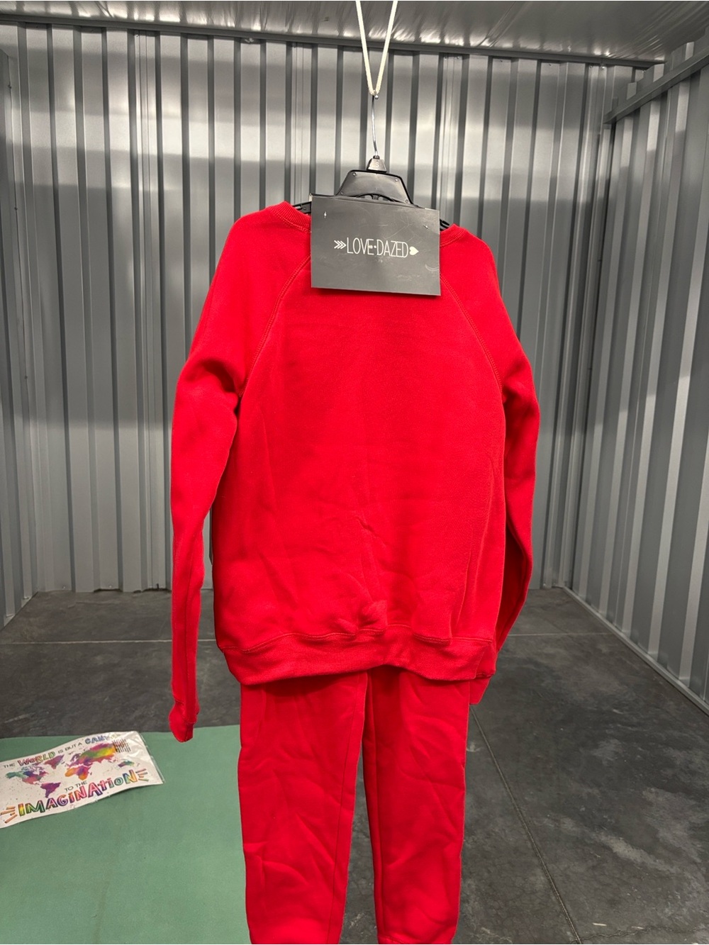 NWT Love Dazed Red "Santa Baby" Holiday 2 pc Sweatshirt & Jogger Set Women’s S